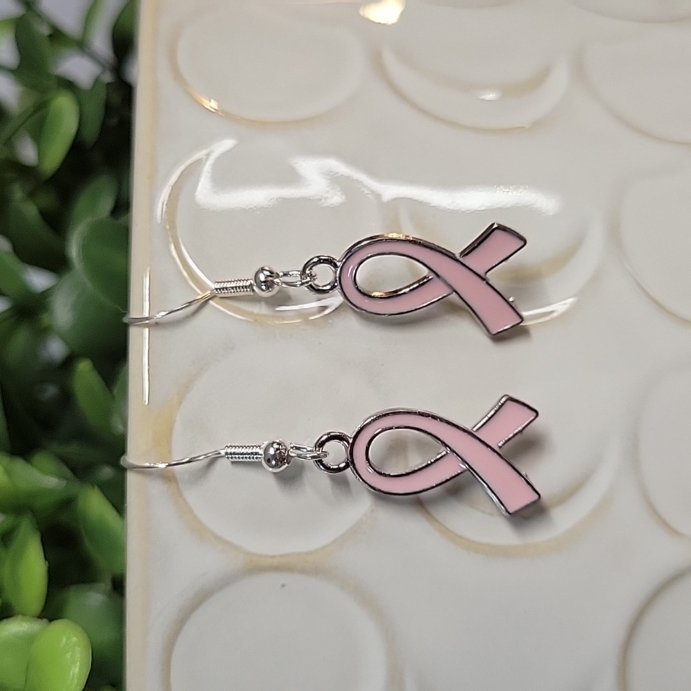 Pink Ribbon Breast Cancer Awareness Earrings 15$